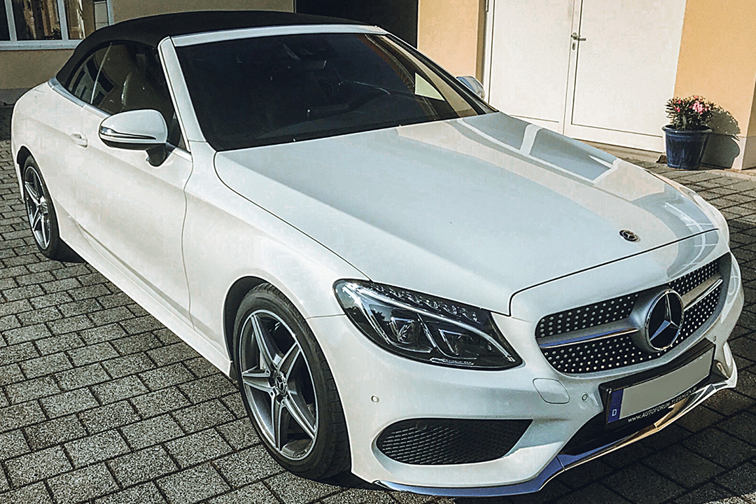 Weißes Mercedes-Benz C-Klasse Cabriolet nach der Aufbereitung